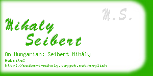 mihaly seibert business card